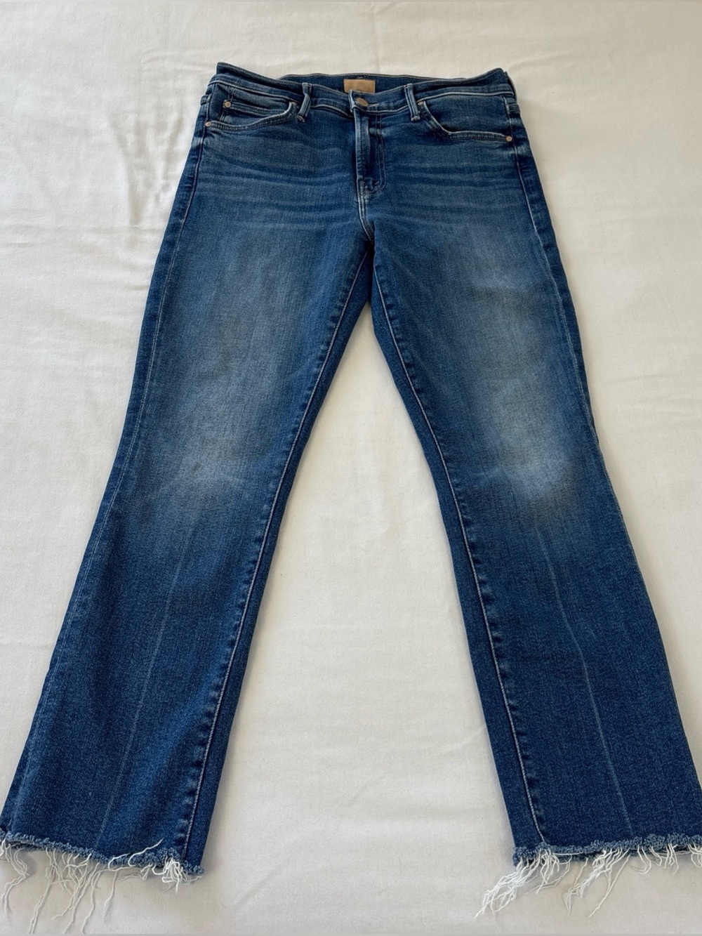 Mother The Rascal Ankle Fray Denim Jeans Opposites Attract 29